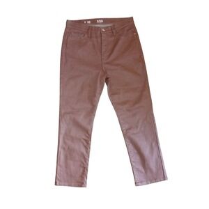 NWOT Ana Women's Size 12 High Rise Straight Leg waxed Jeans Brown 2 X30